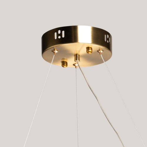 Люстра круглая золотого цвета с прозрачными рельефными стеклянными вставками Textured Glass Chandelier