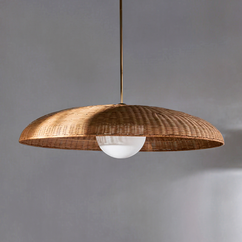 Люстра круглая из ротанга Long Lasting Chandelier