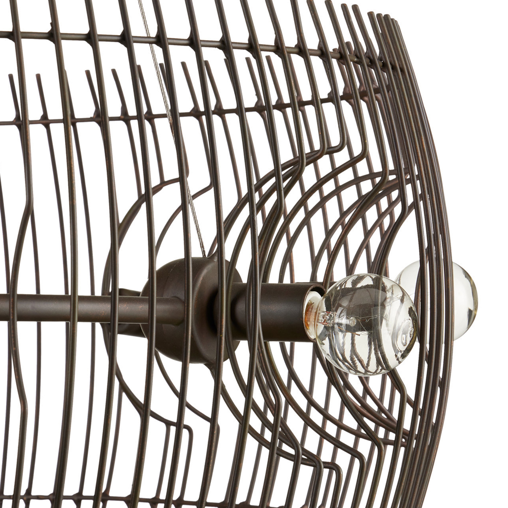 Люстра круглая из тонких прутьев Thin Bronze Rods