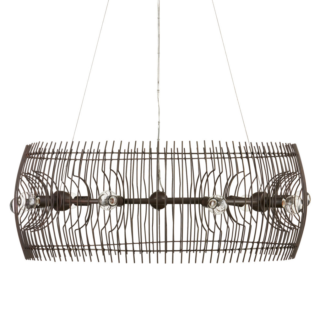 Люстра круглая из тонких прутьев Thin Bronze Rods