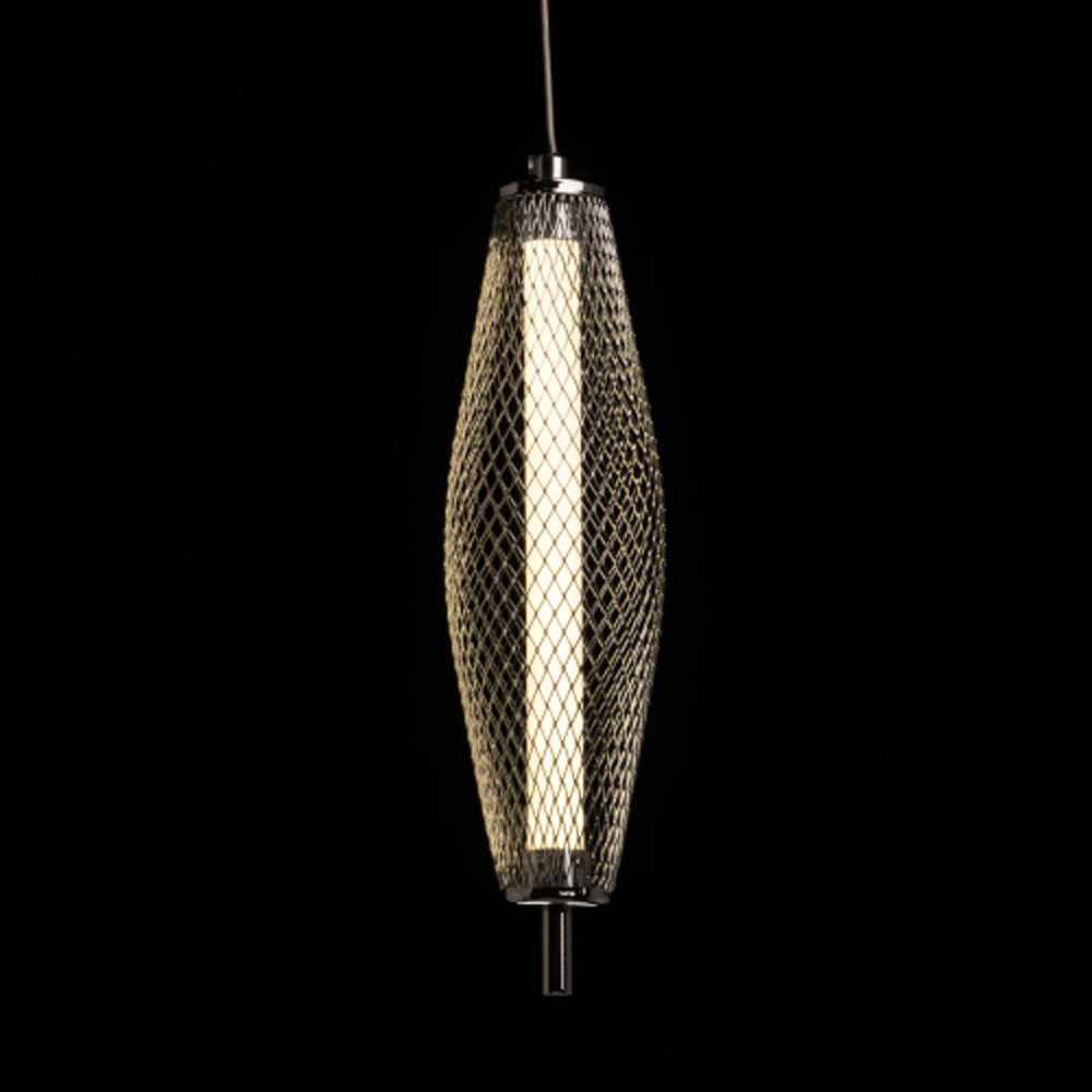 Люстра круглая каскадня с 5-ю плафонами из металлической сетки Mesh Lampshade Lighting