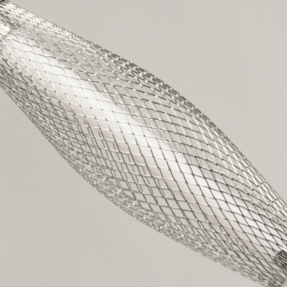 Люстра круглая каскадня с 5-ю плафонами из металлической сетки Mesh Lampshade Lighting