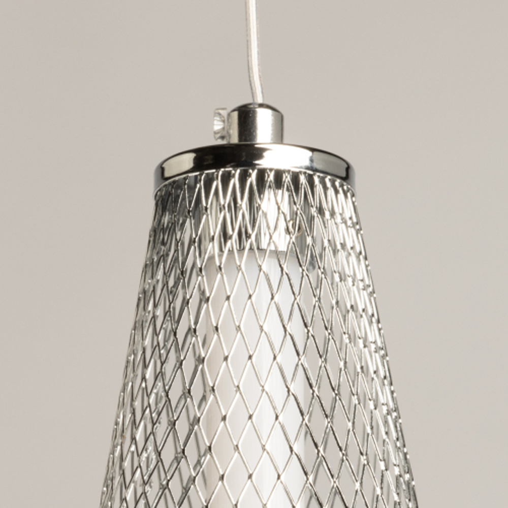 Люстра круглая каскадня с 5-ю плафонами из металлической сетки Mesh Lampshade Lighting