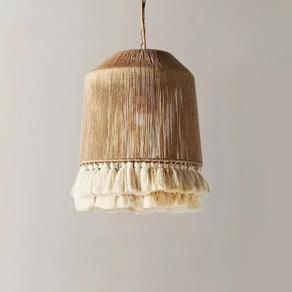 Люстра круглая плетеная с кисточками Small Solar Glow