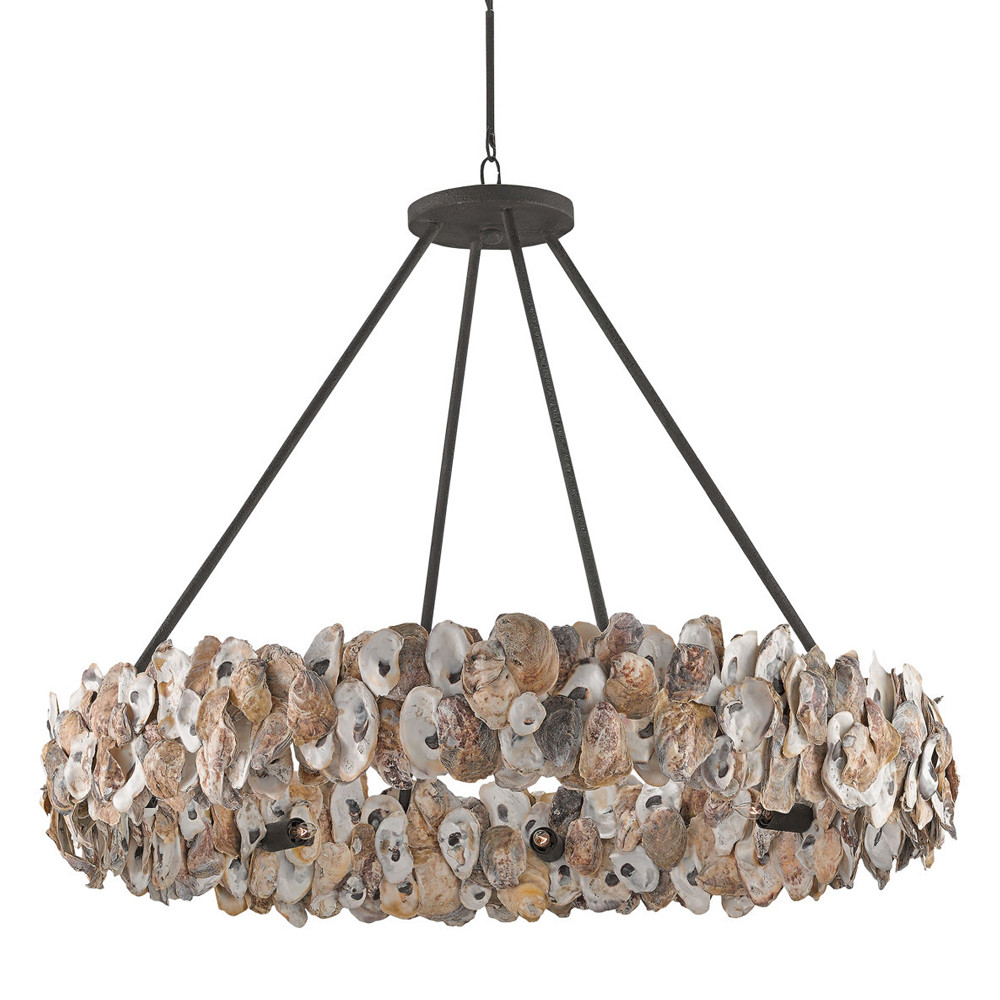 Люстра круглая с абажуром из устричных раковин Sea Ravens