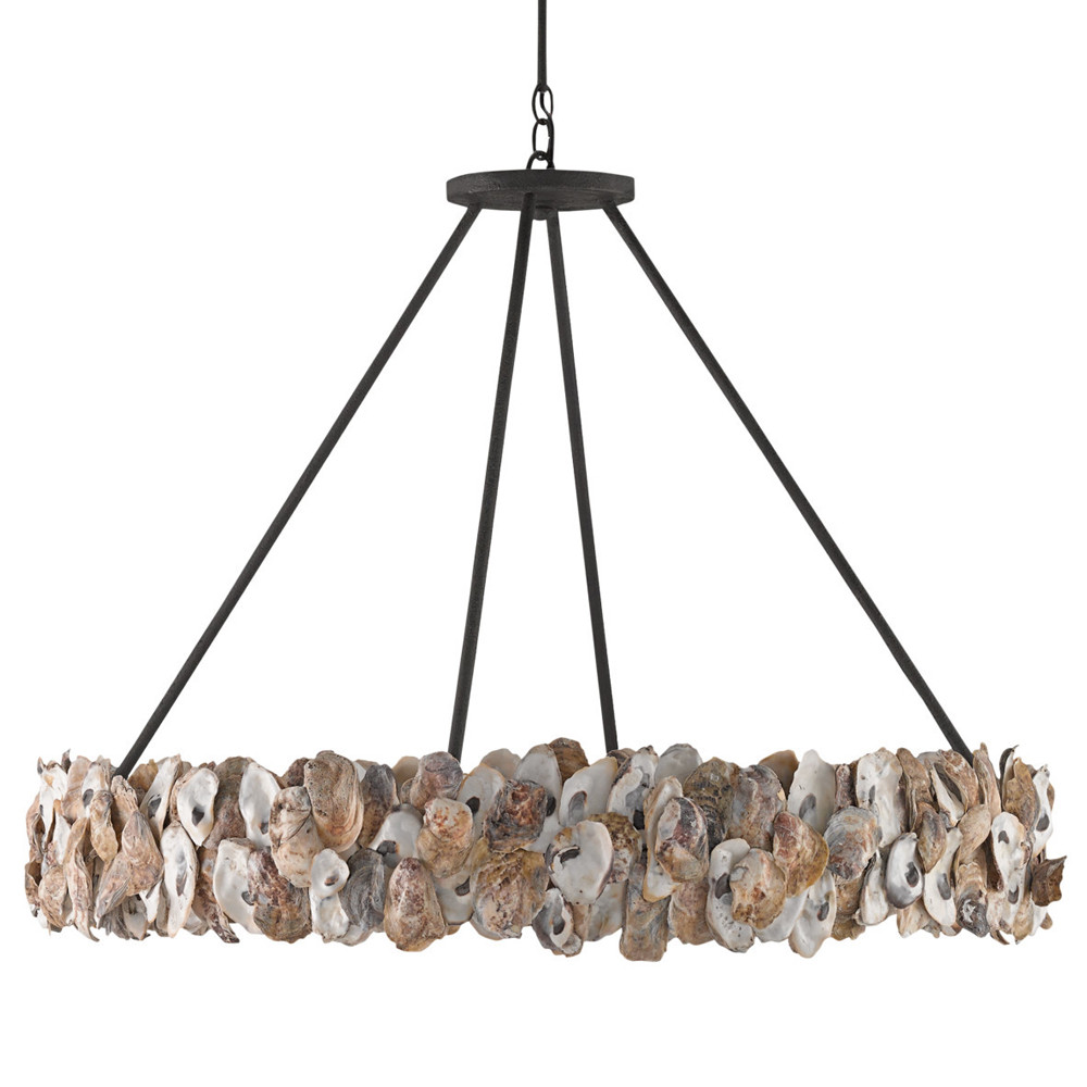 Люстра круглая с абажуром из устричных раковин Sea Ravens