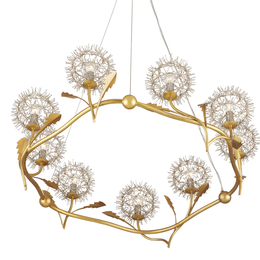 Люстра круглая с декором в виде цветков одуванчика Hanging Dandelion