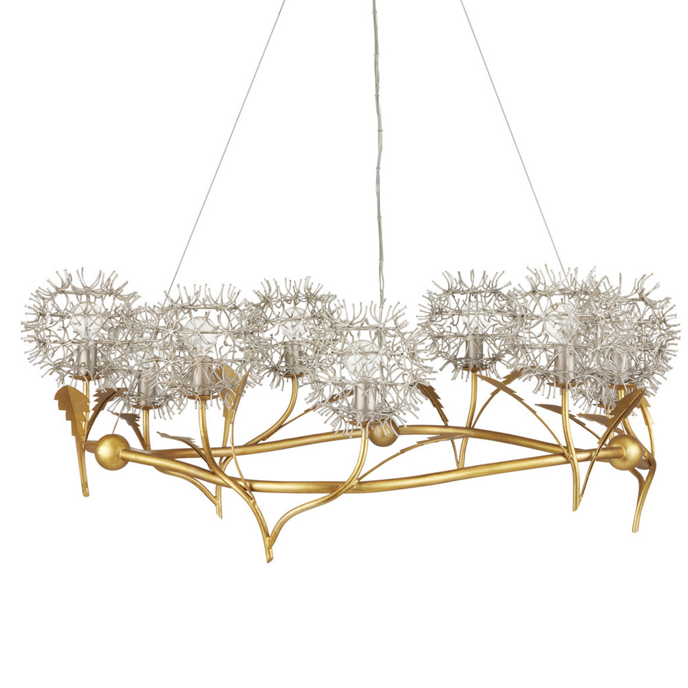 Люстра круглая с декором в виде цветков одуванчика Hanging Dandelion