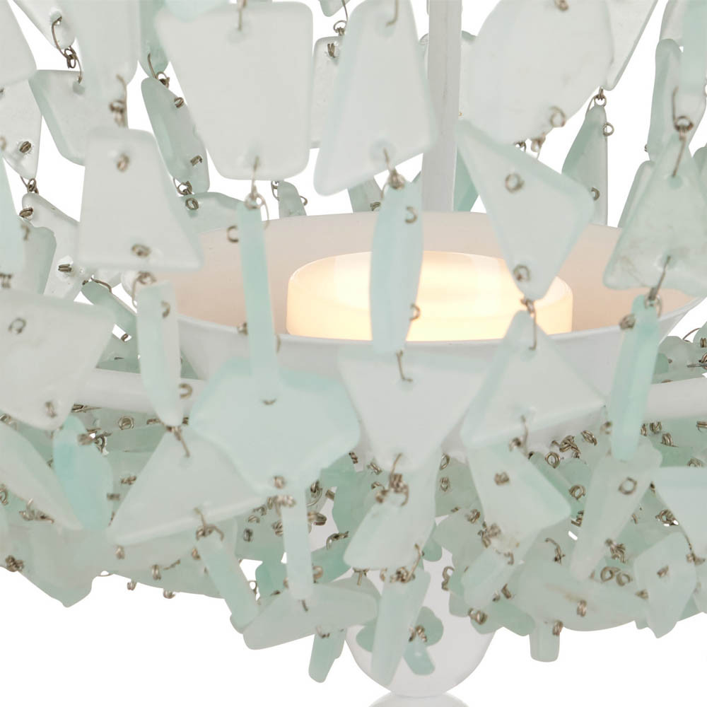 Люстра круглая с каскадом из декоративных элементов Sea Glass