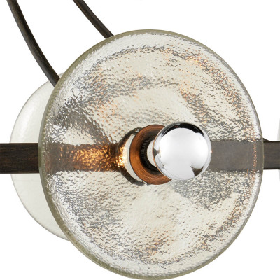 Люстра круглая с литыми стеклянными дисками Olympe Glass Chandelier