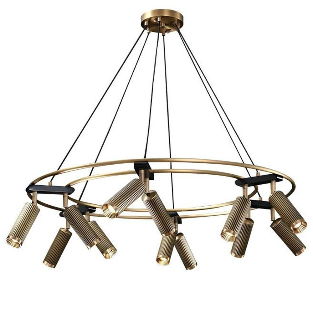 Люстра круглая с медными фактурными плафонами Trustworthiness