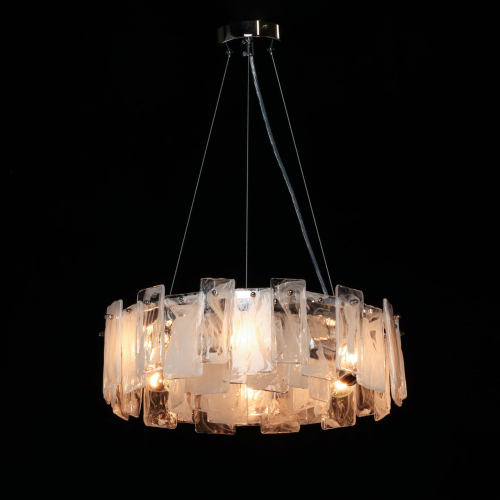 Люстра круглая с подвесными прямоугольными пластинами из стекла Glacier Panels