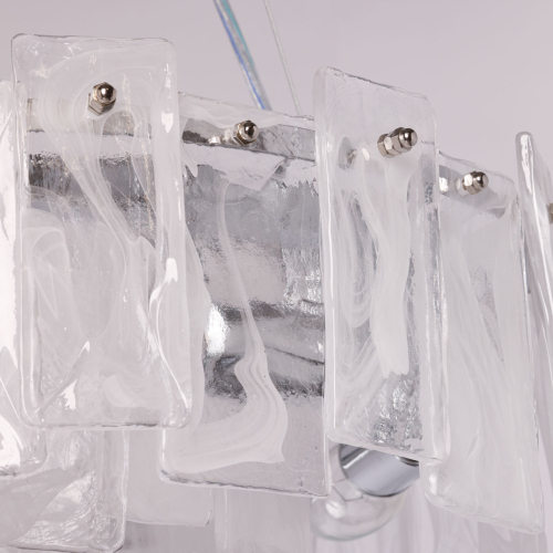 Люстра круглая с подвесными прямоугольными пластинами из стекла Glacier Panels