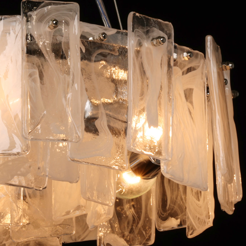 Люстра круглая с подвесными прямоугольными пластинами из стекла Glacier Panels