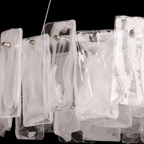 Люстра круглая с подвесными прямоугольными пластинами из стекла Glacier Panels