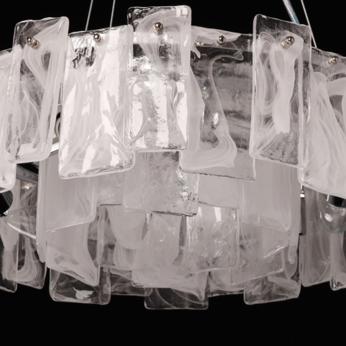 Люстра круглая с подвесными прямоугольными пластинами из стекла Glacier Panels
