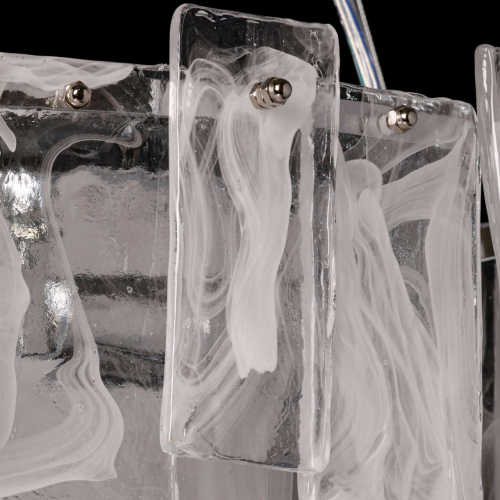 Люстра круглая с подвесными прямоугольными пластинами из стекла Glacier Panels