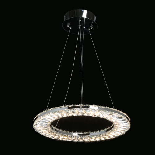 Люстра круглая с прозрачной хрустальной рамкой Maude Crystal Light