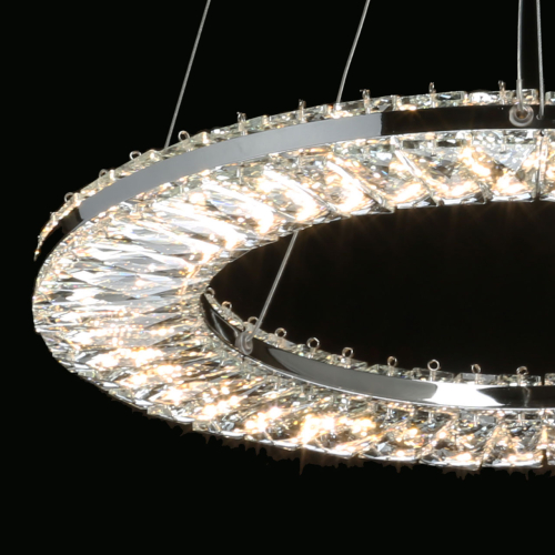 Люстра круглая с прозрачной хрустальной рамкой Maude Crystal Light