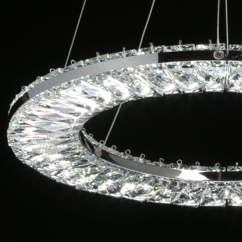 Люстра круглая с прозрачной хрустальной рамкой Maude Crystal Light