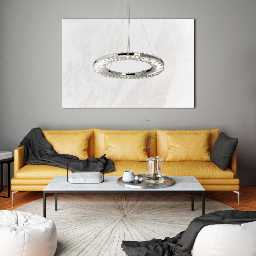 Люстра круглая с прозрачной хрустальной рамкой Maude Crystal Light