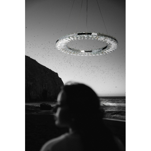 Люстра круглая с прозрачной хрустальной рамкой Maude Crystal Light