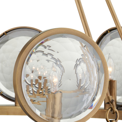 Люстра круглая с прозрачными рельефными плафонами Crystal Prism