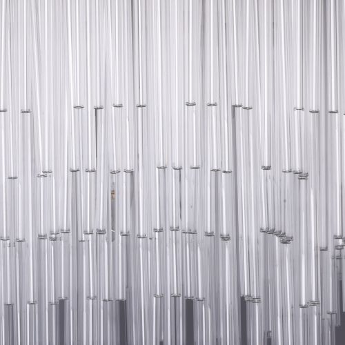 Люстра круглая с прозрачными стеклянными трубками Nembus