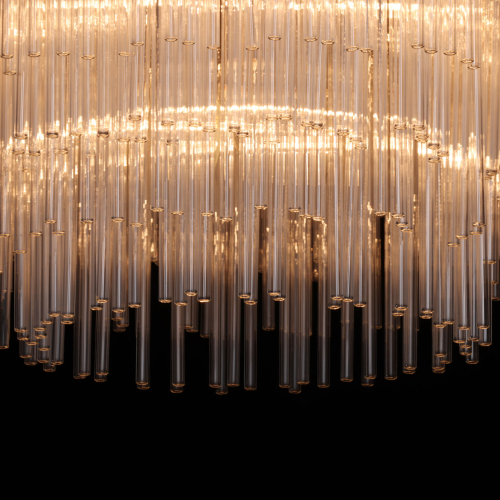 Люстра круглая с прозрачными стеклянными трубками Nembus