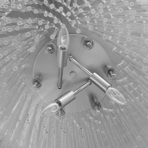 Люстра круглая с прозрачными стеклянными трубками Nembus