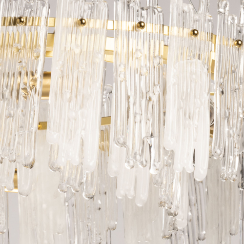 Люстра круглая с прозрачными стержнями разной длины Textured Glass Chandelier