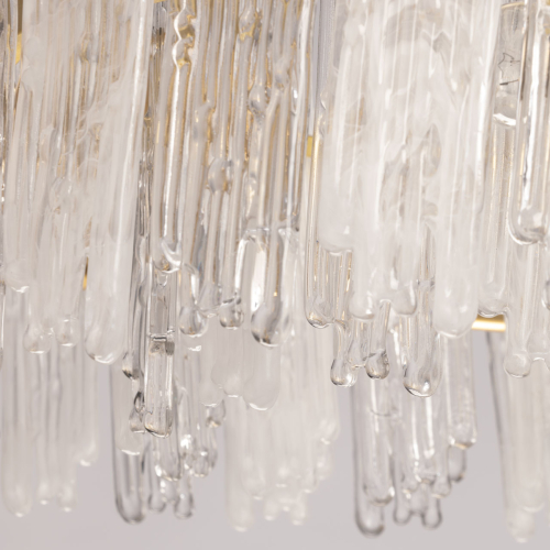 Люстра круглая с прозрачными стержнями разной длины Textured Glass Chandelier
