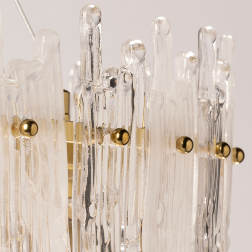 Люстра круглая с прозрачными стержнями разной длины Textured Glass Chandelier