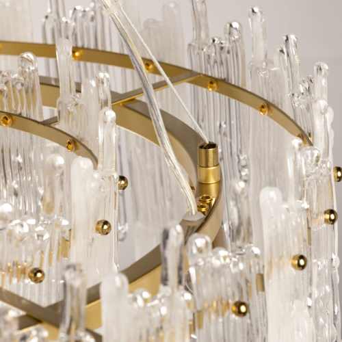 Люстра круглая с прозрачными стержнями разной длины Textured Glass Chandelier