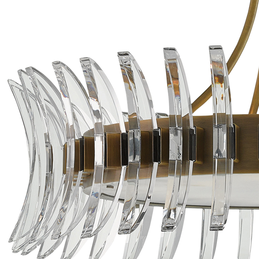 Люстра круглая с прозрачными элементами в форме полумесяца Crescent