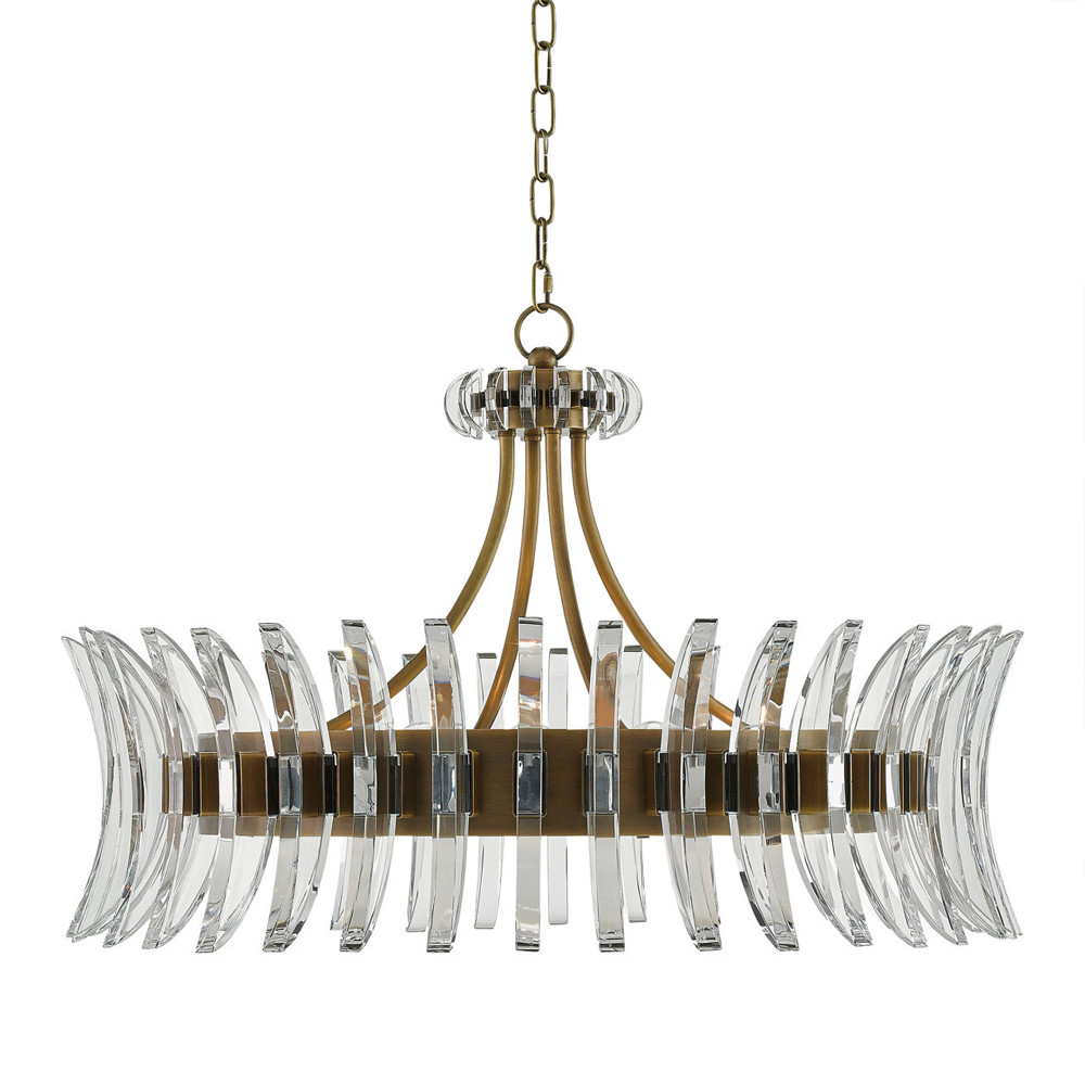 Люстра круглая с прозрачными элементами в форме полумесяца Crescent