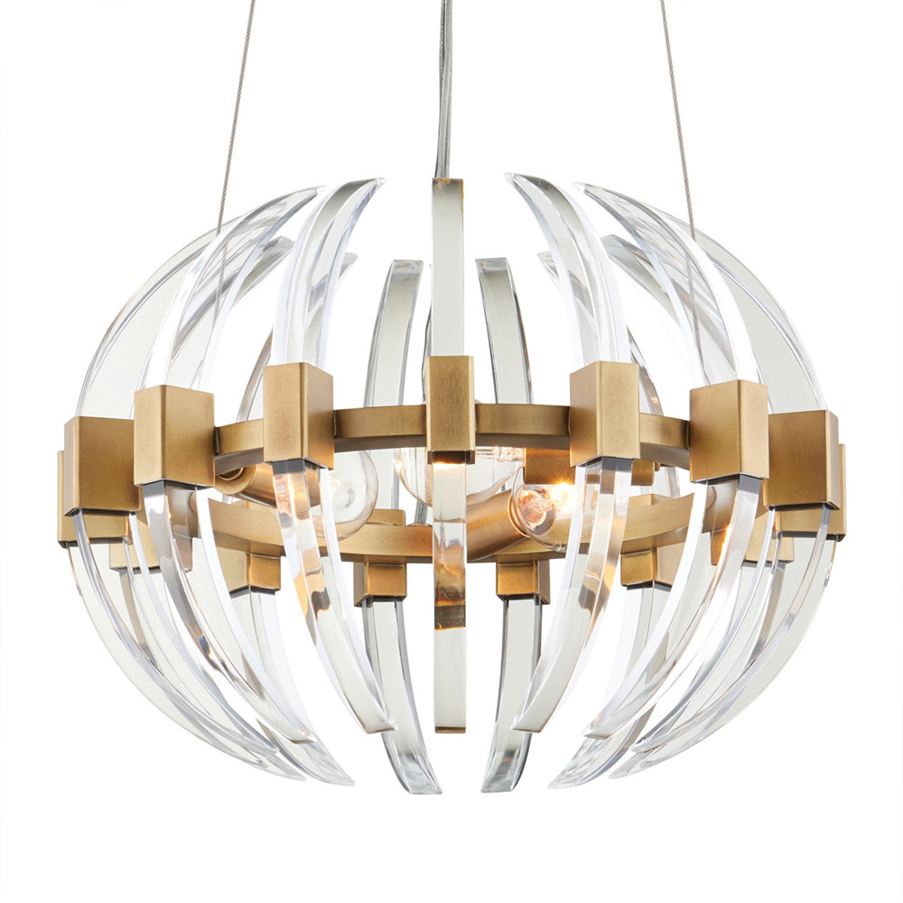 Люстра круглая с прозрачными элементами в форме полумесяца Crystal Crescent