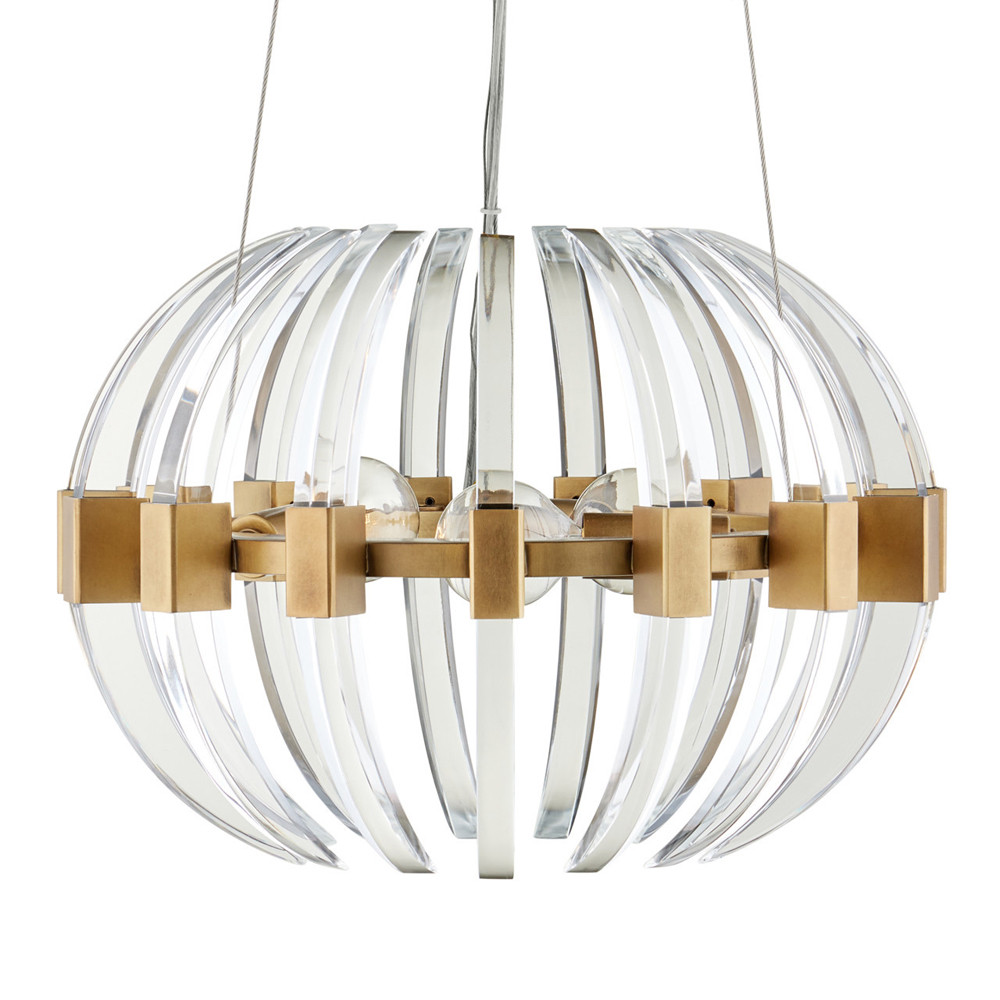 Люстра круглая с прозрачными элементами в форме полумесяца Crystal Crescent