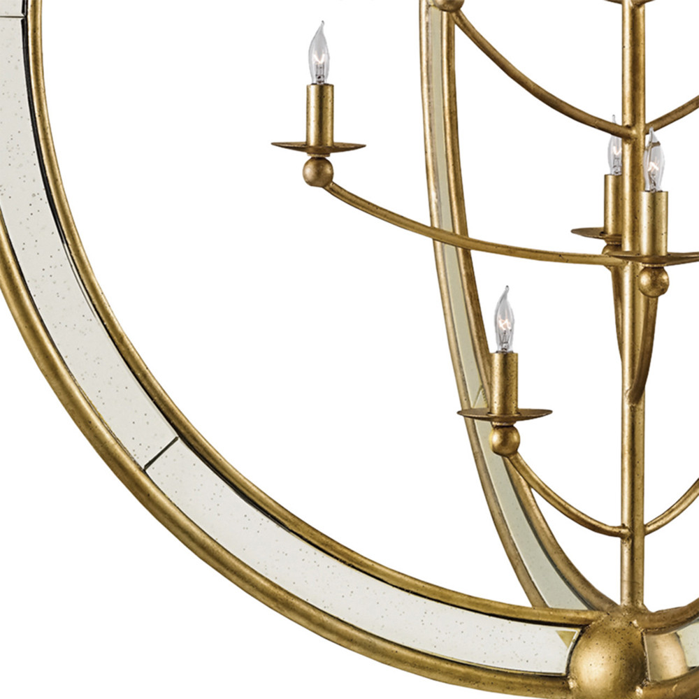 Люстра круглая с состаренными зеркальными элементами на корпусе Sample of Purity