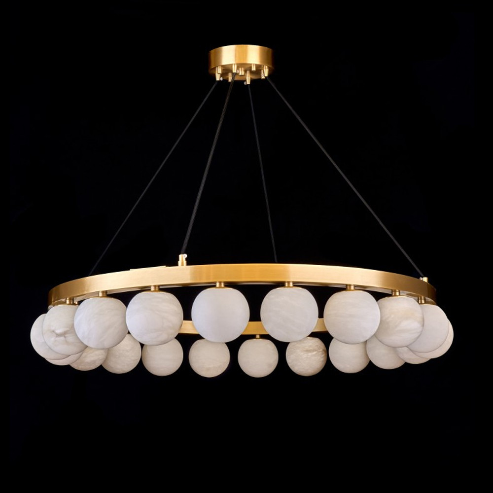 Люстра круглая с сферическими плафонами из натурального камня Phased Spheres