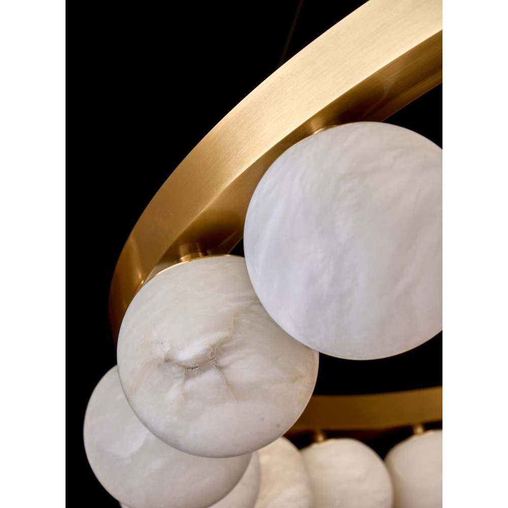 Люстра круглая с сферическими плафонами из натурального камня Phased Spheres