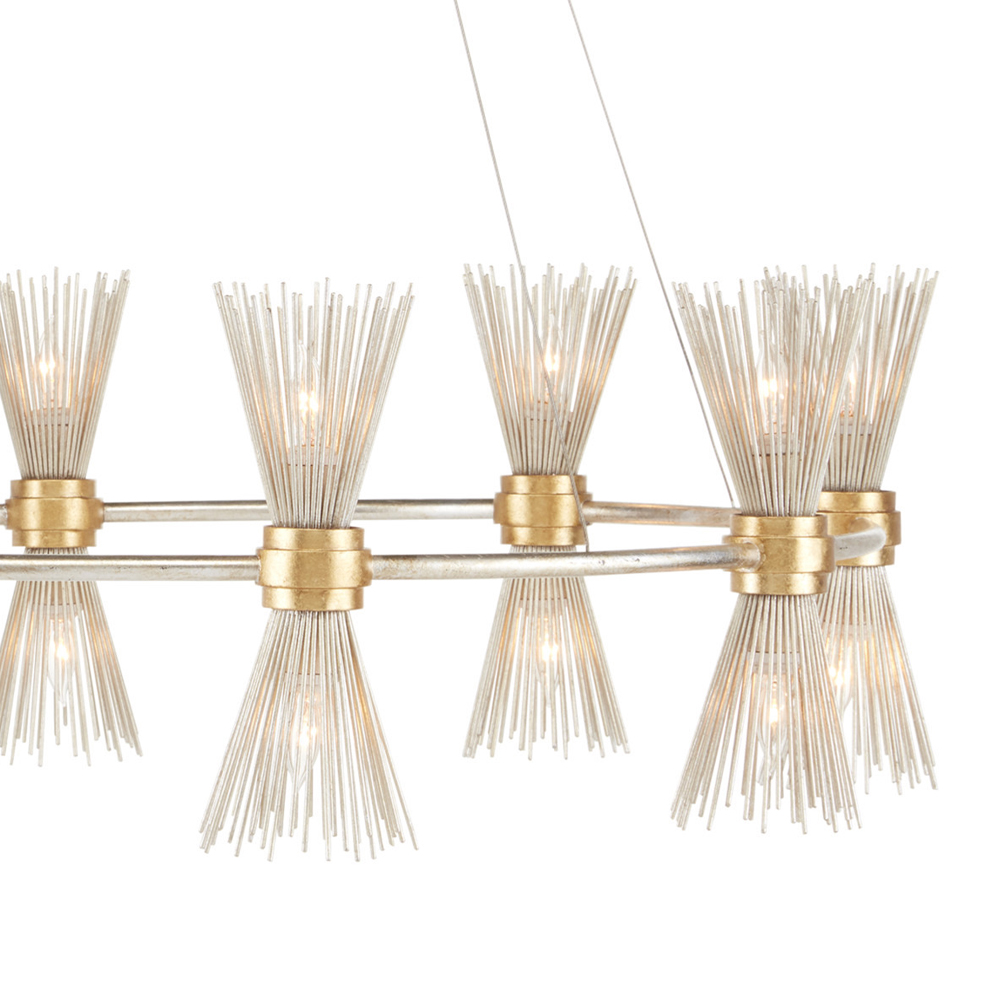 Люстра круглая с фактурными абажурами из тонких металлических палочек Wild Thorns