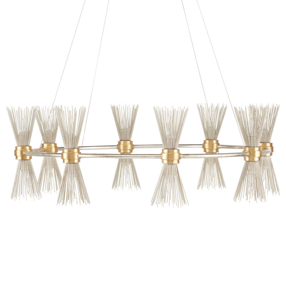 Люстра круглая с фактурными абажурами из тонких металлических палочек Wild Thorns