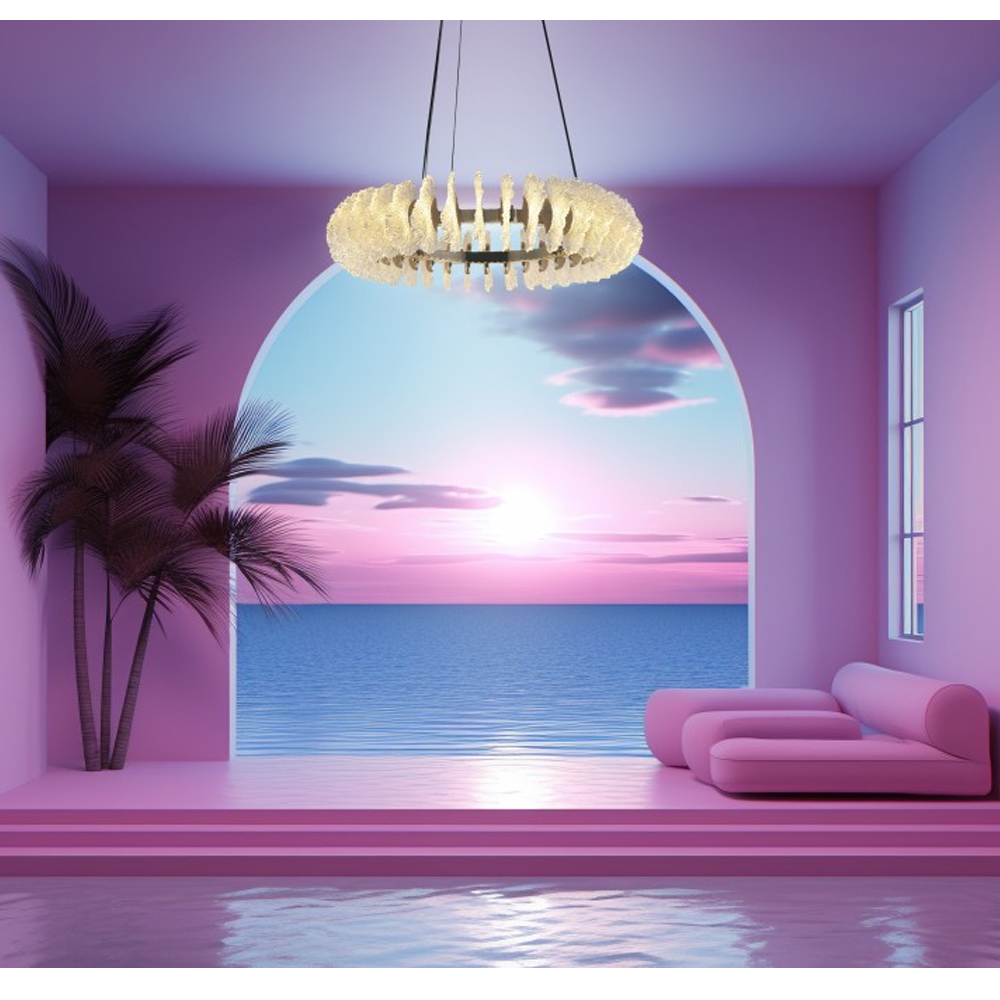 Люстра круглая с фактурными элементами в виде ракушек Inspired Sea