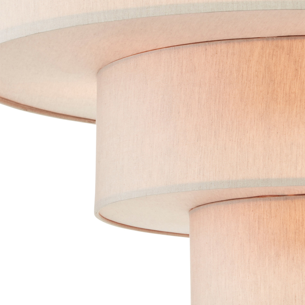 Люстра круглая трехъярусная с тканевыми абажурами Light Soft Glow