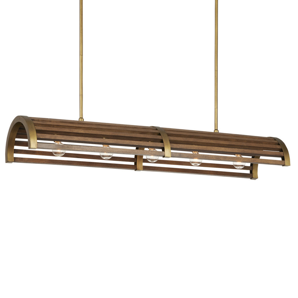 Люстра линейная полукруглой формы Wooden Horseshoe