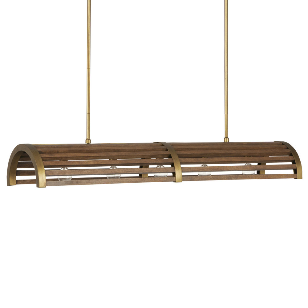 Люстра линейная полукруглой формы Wooden Horseshoe