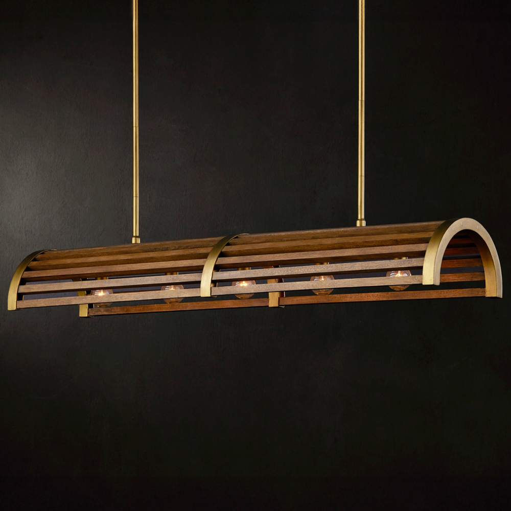 Люстра линейная полукруглой формы Wooden Horseshoe