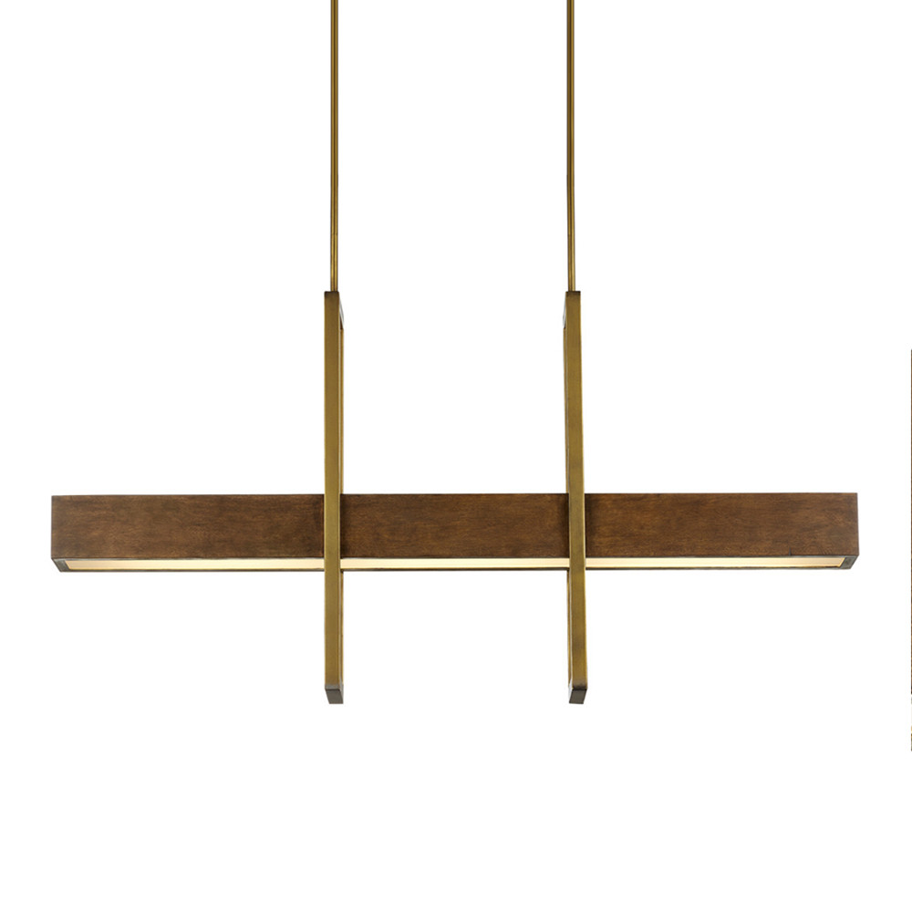 Люстра линейная прямоугольная Wooden Straight Shapes