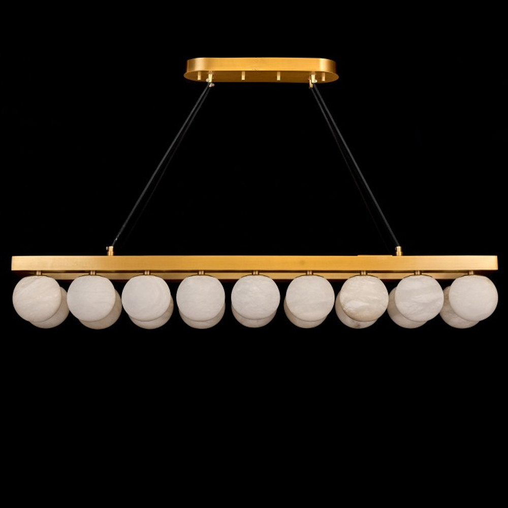 Люстра линейная прямоугольная с сферическими плафонами Phased Spheres